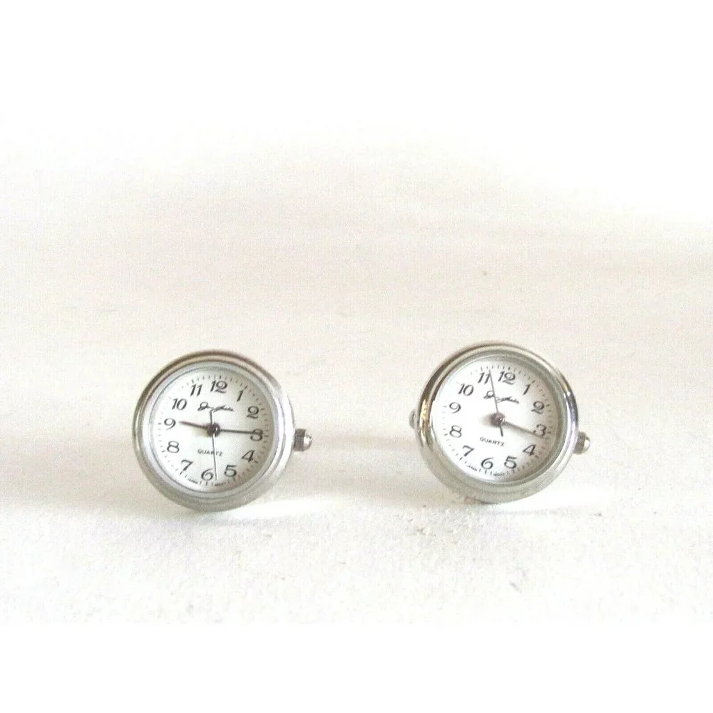 Men's Cufflink's Vintage Designer Crislu Real Sterling Silver Watch Cuff Links